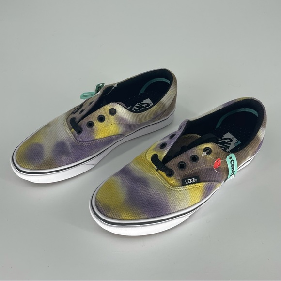 VANS NEW BLOTCHED COMFYCUSH ERA WOMEN’S SNEAKERS PURPLE YELLOW SKATE SHOE NWT - Picture 6 of 9